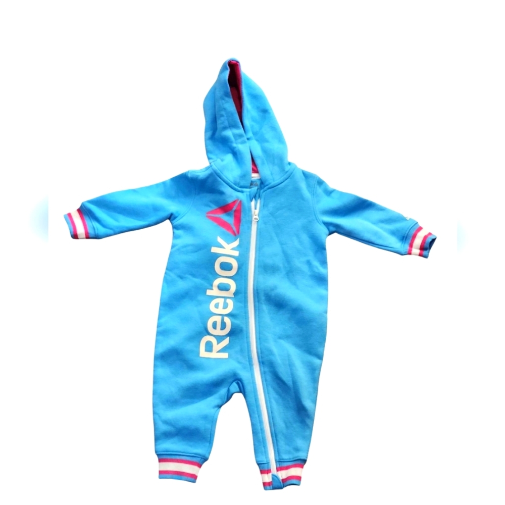 Reebok Blue & Pink Kids 0-3M Romper